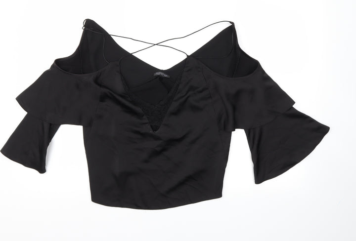 Topshop Womens Black Basic T-Shirt Size 10