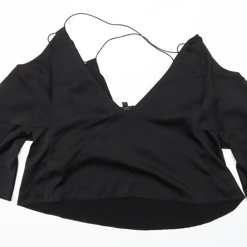 Topshop Womens Black   Basic T-Shirt Size 10