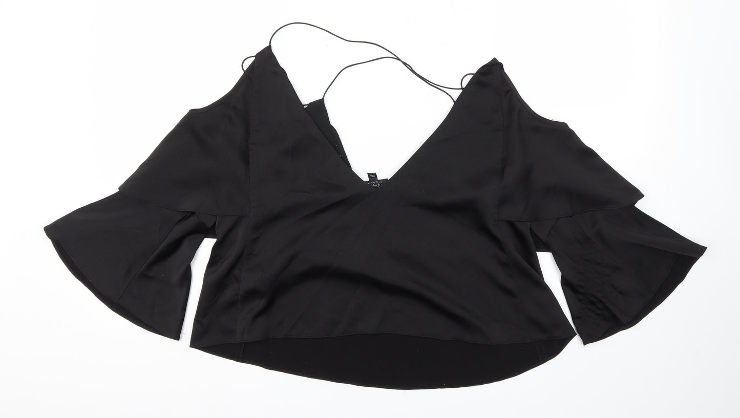 Topshop Womens Black   Basic T-Shirt Size 10