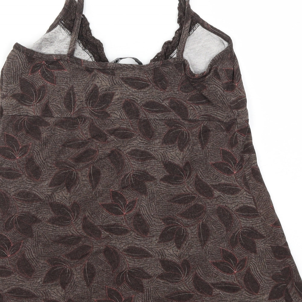 H&M Womens Brown Floral  Basic T-Shirt Size S