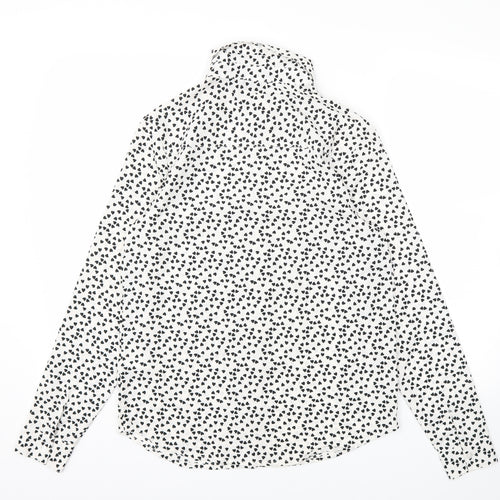 Brave Soul Womens White Polka Dot  Basic Blouse Size XS