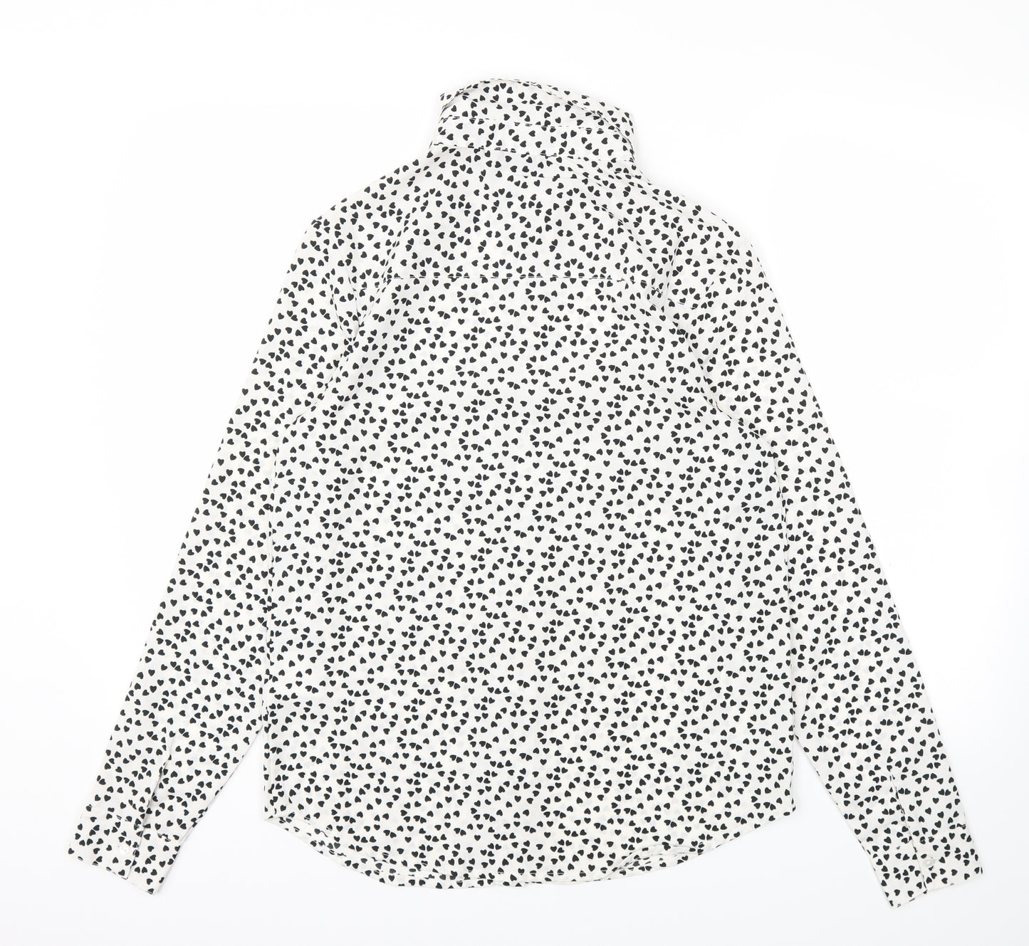Brave Soul Womens White Polka Dot  Basic Blouse Size XS