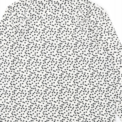 Brave Soul Womens White Polka Dot  Basic Blouse Size XS