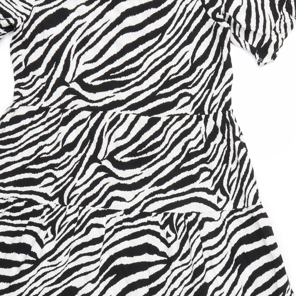 Select Womens Black Animal Print  Fit & Flare  Size 6