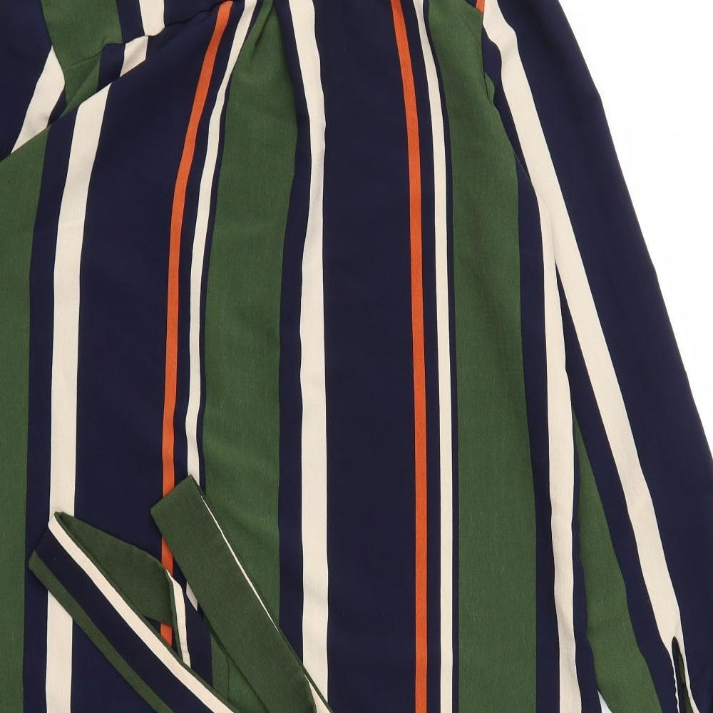 Quiz Womens Green Striped  Fit & Flare  Size 12