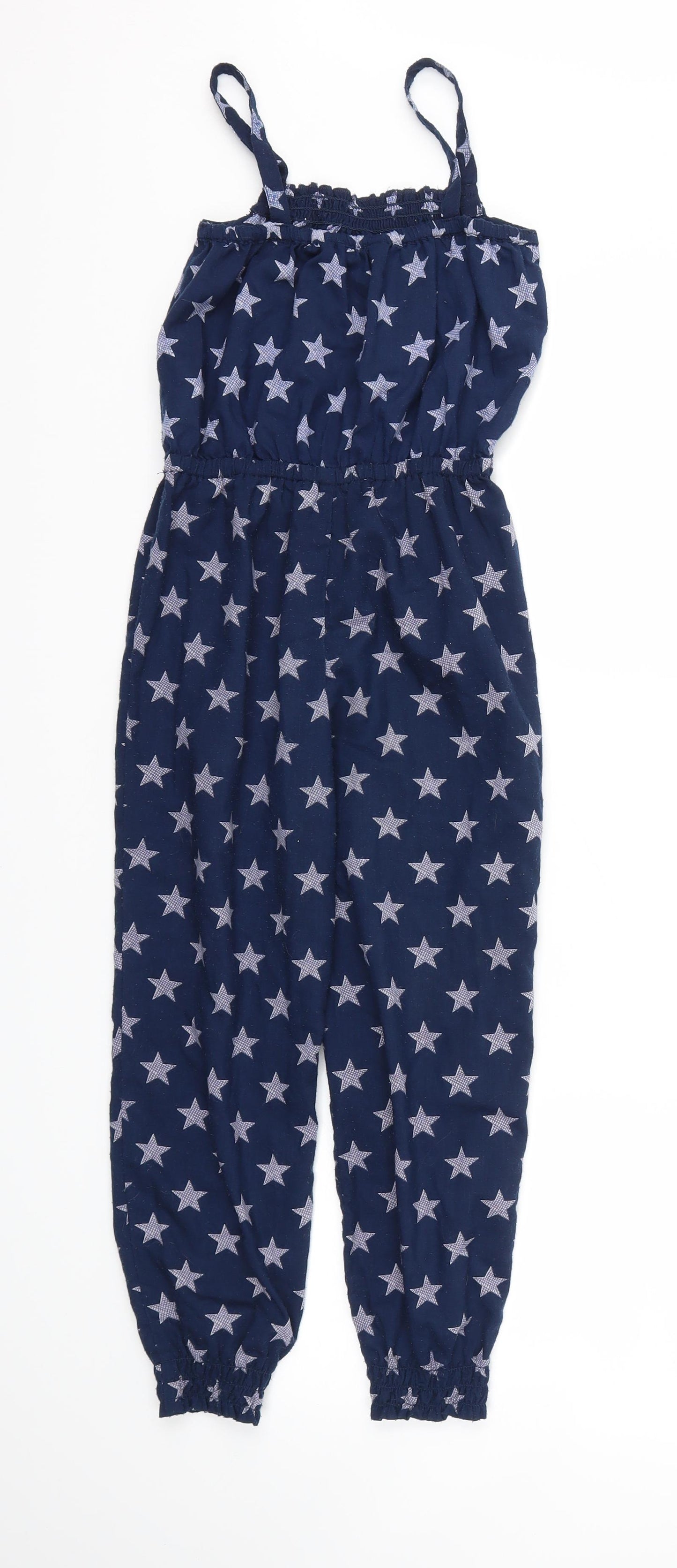 George Girls Blue Argyle/Diamond  Jumpsuit One-Piece Size 6-7 Years