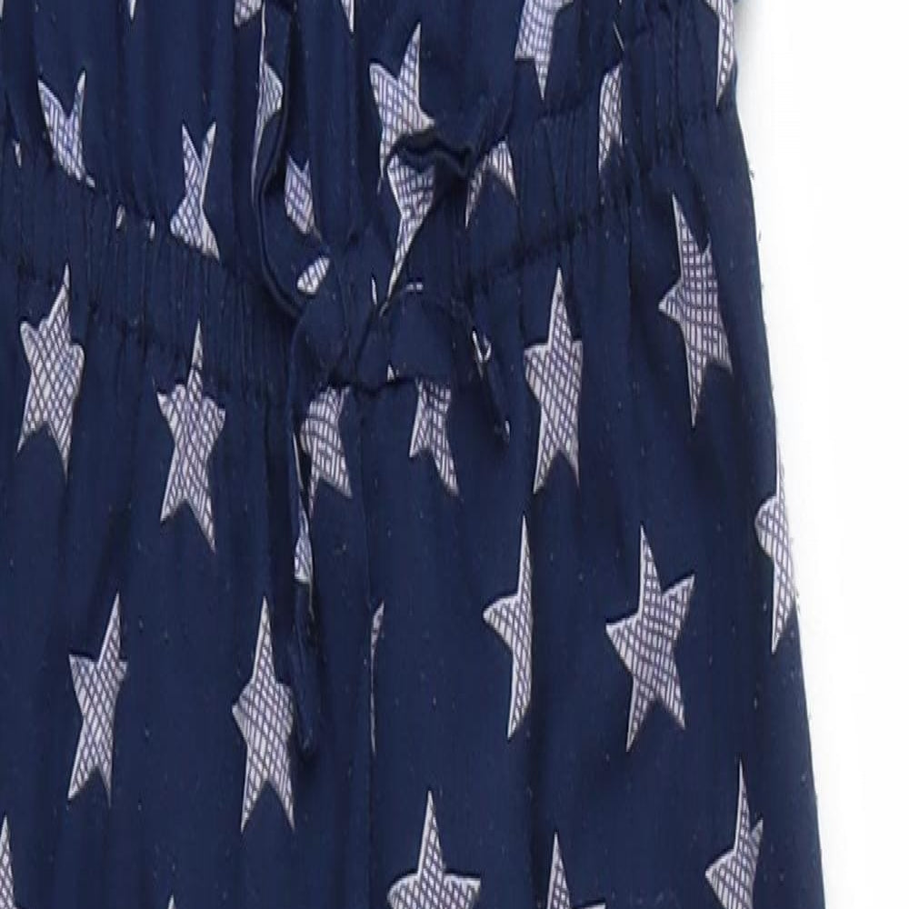 George Girls Blue Argyle/Diamond  Jumpsuit One-Piece Size 6-7 Years