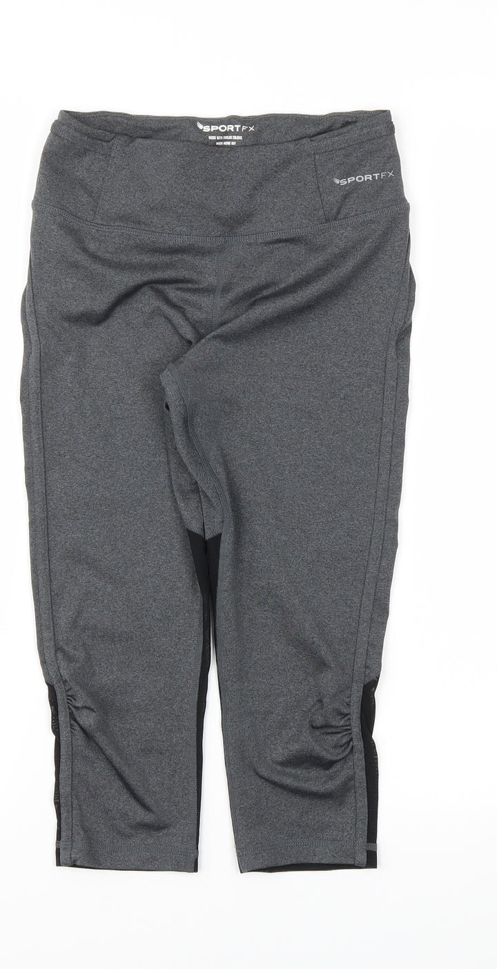 SPORFX Womens Grey Capri Leggings Size 8 L20 in - Stretch waistband