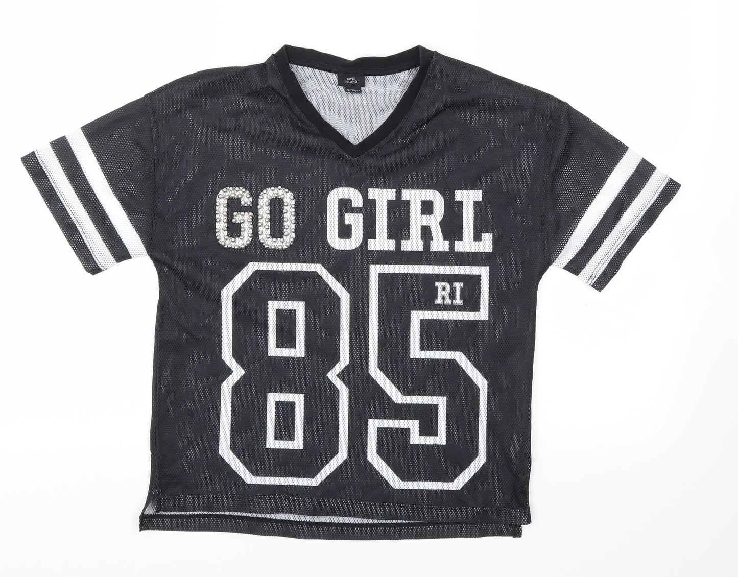 River Island Girls Black   Basic T-Shirt Size 9-10 Years