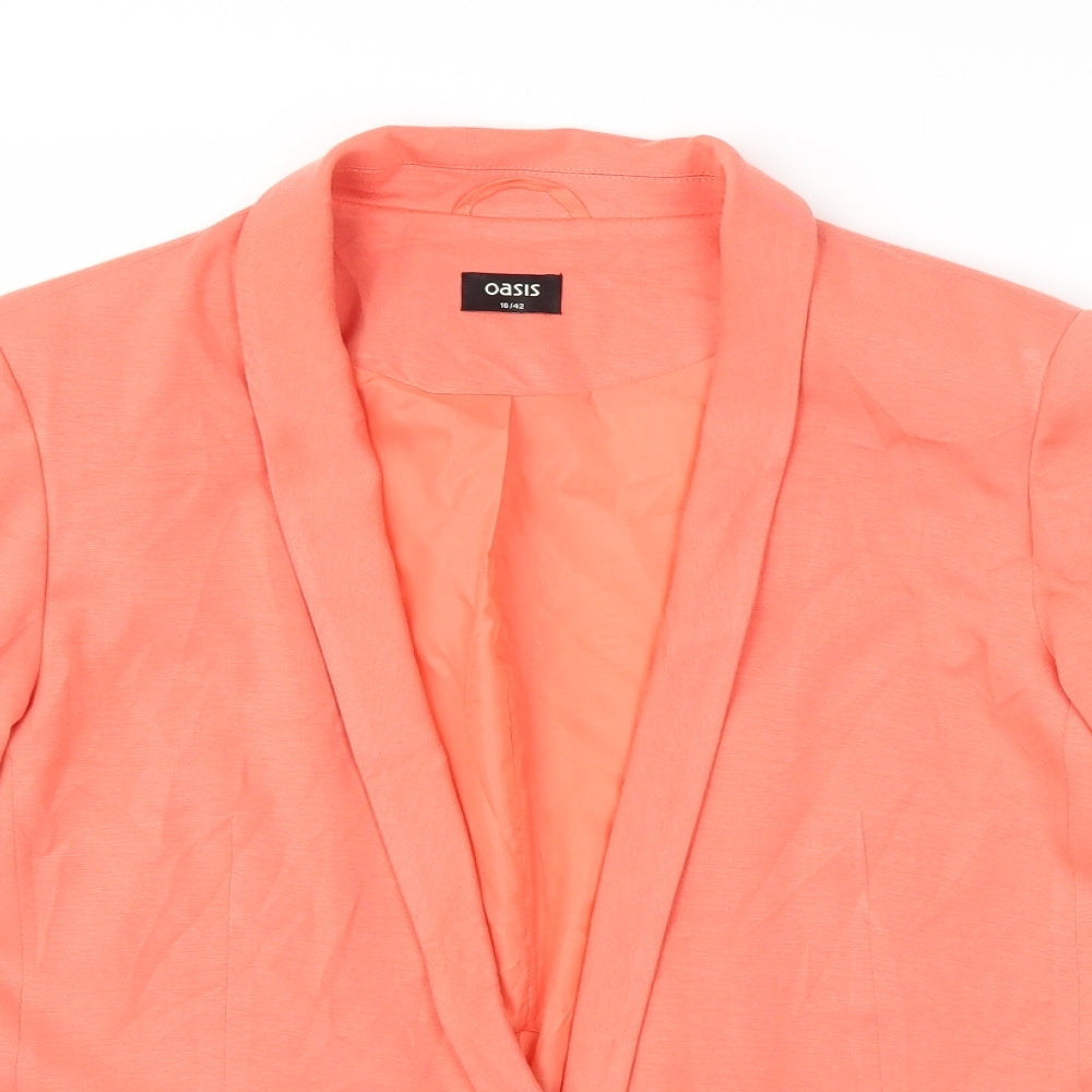 Oasis Womens Orange   Jacket Blazer Size 16