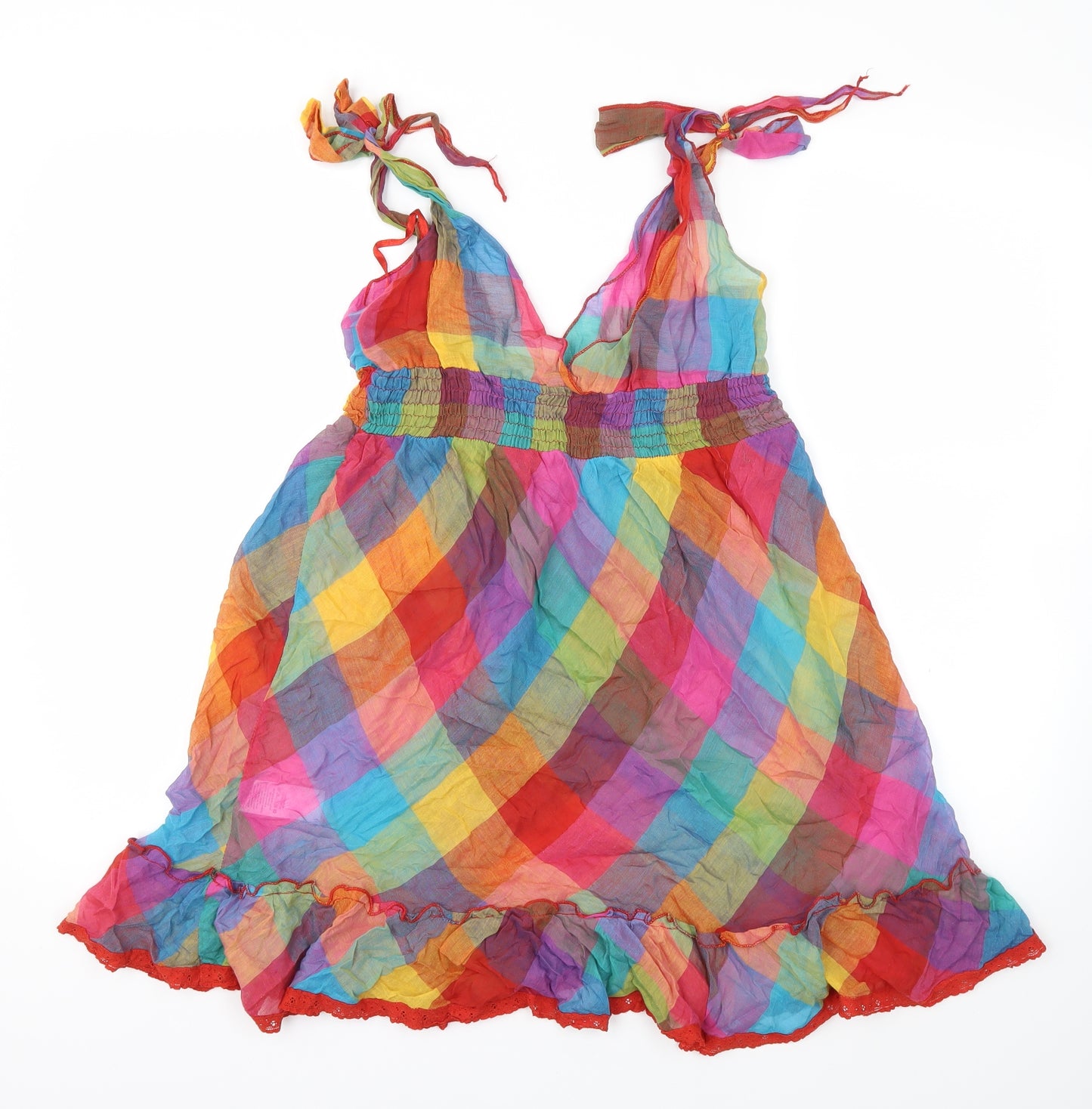 New Look Womens Multicoloured Check  Fit & Flare  Size 10