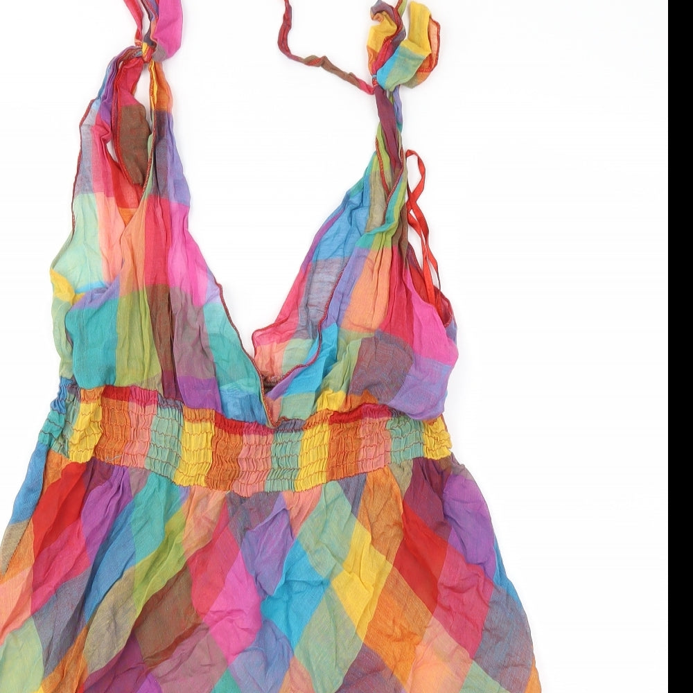 New Look Womens Multicoloured Check  Fit & Flare  Size 10