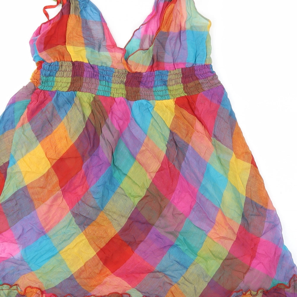 New Look Womens Multicoloured Check  Fit & Flare  Size 10