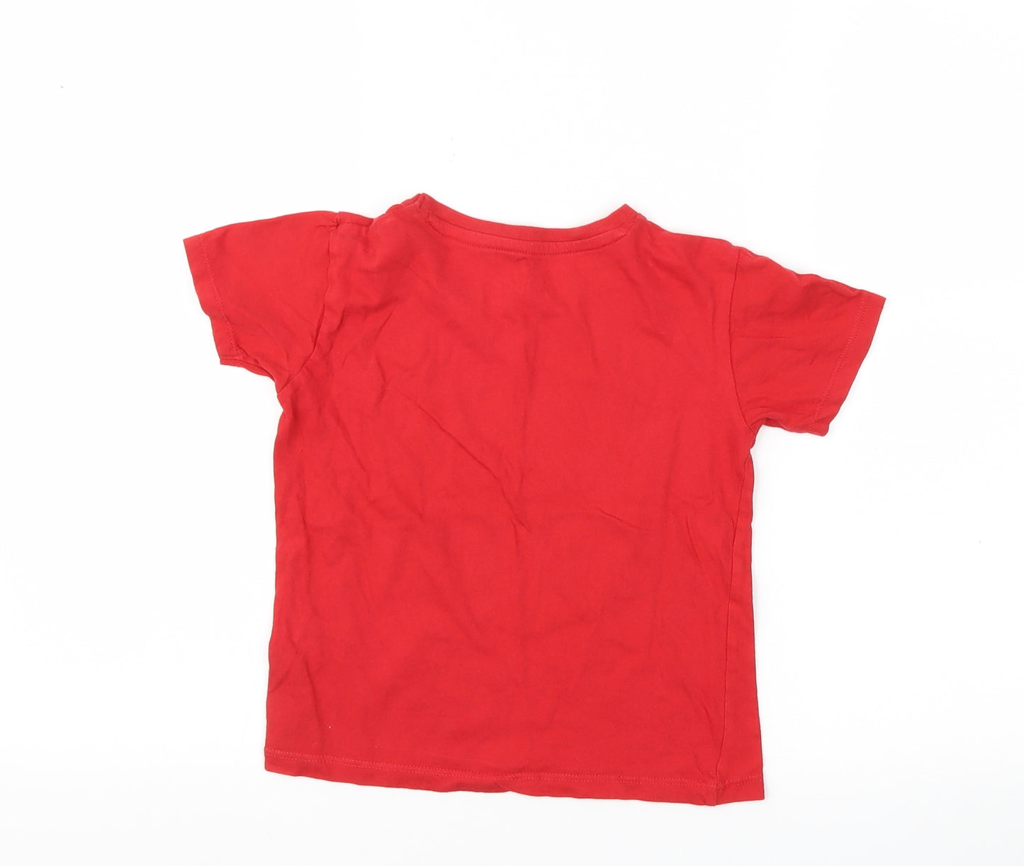 Pep &Co Boys Red Animal Print  Basic T-Shirt Size 6-7 Years