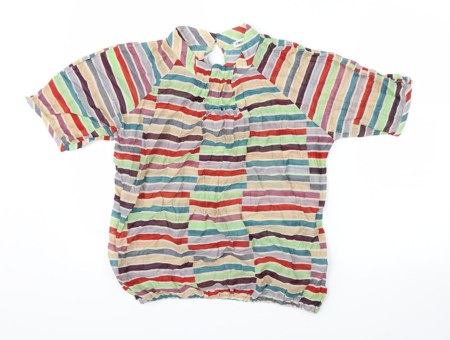 Bellissima Womens Multicoloured Striped  Basic T-Shirt Size 10