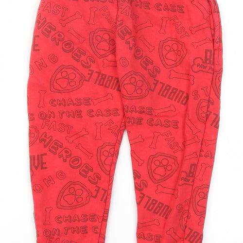 Paw patrol Boys Red Animal Print  Jogger Trousers Size 4-5 Years