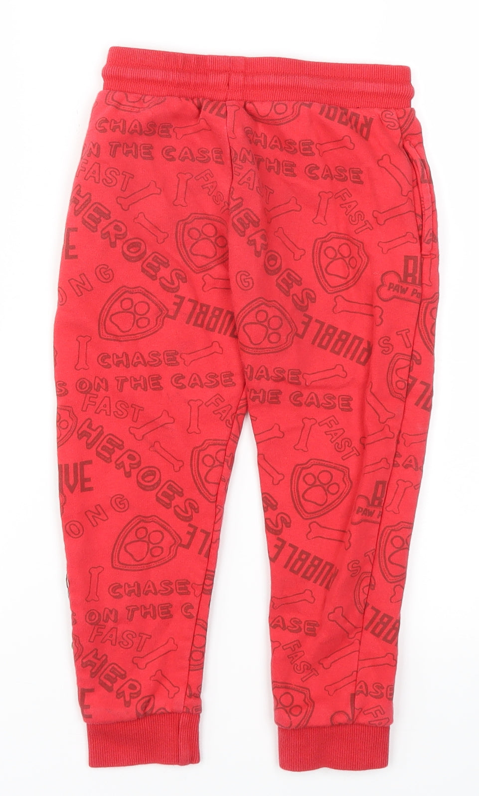 Paw patrol Boys Red Animal Print  Jogger Trousers Size 4-5 Years