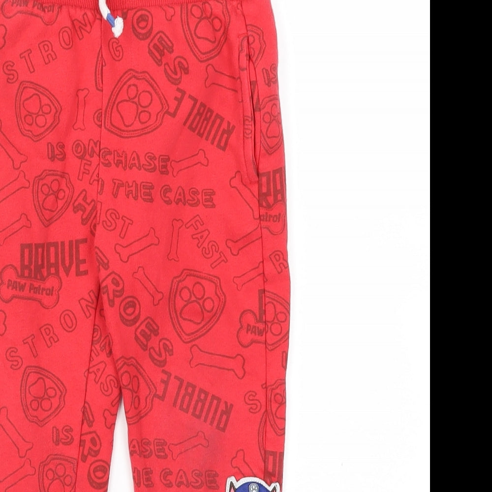 Paw patrol Boys Red Animal Print  Jogger Trousers Size 4-5 Years