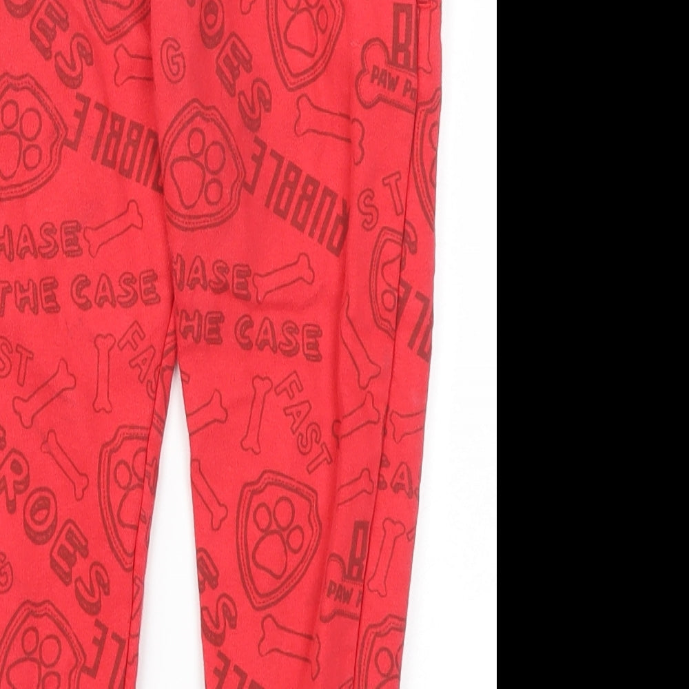Paw patrol Boys Red Animal Print  Jogger Trousers Size 4-5 Years