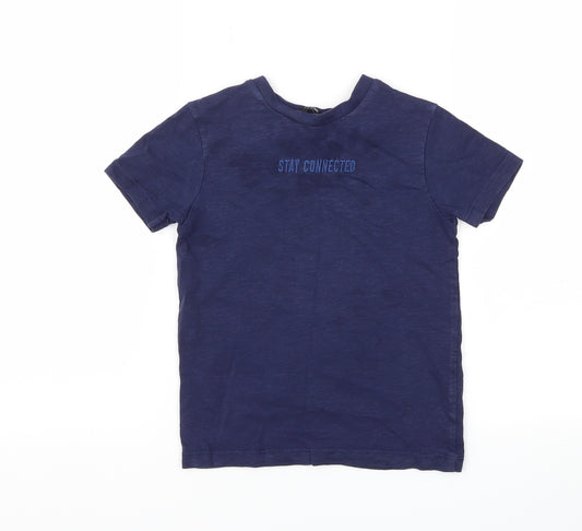 Front view of George boys’ blue basic t-shirt, size 4-5, years