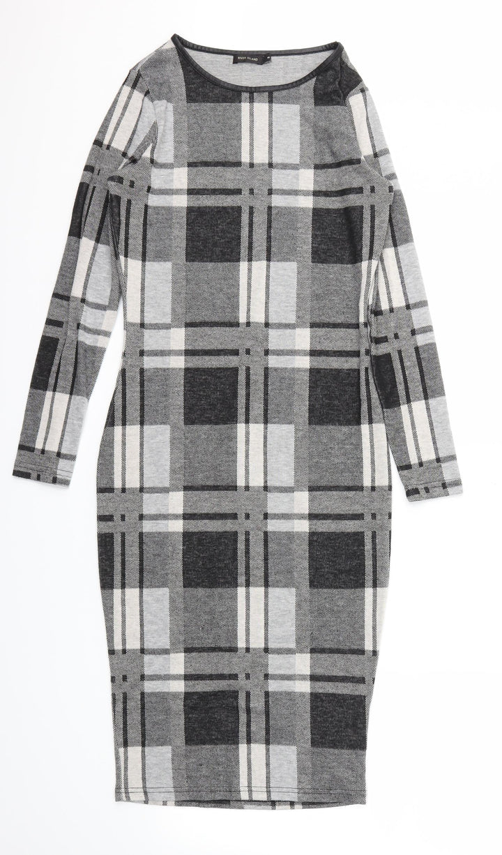 River Island Womens Grey Check  A-Line  Size 8