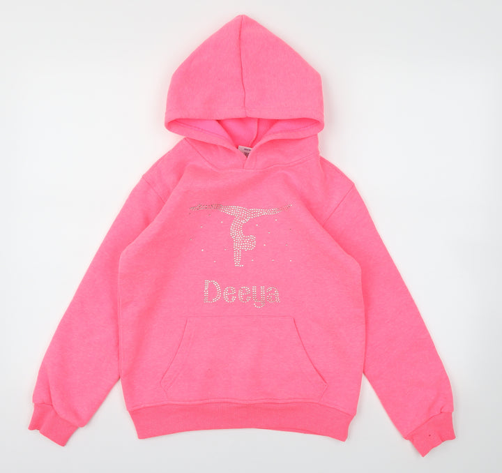 Varsany Girls Pink Houndstooth Pullover Jumper Size 9-10 Years