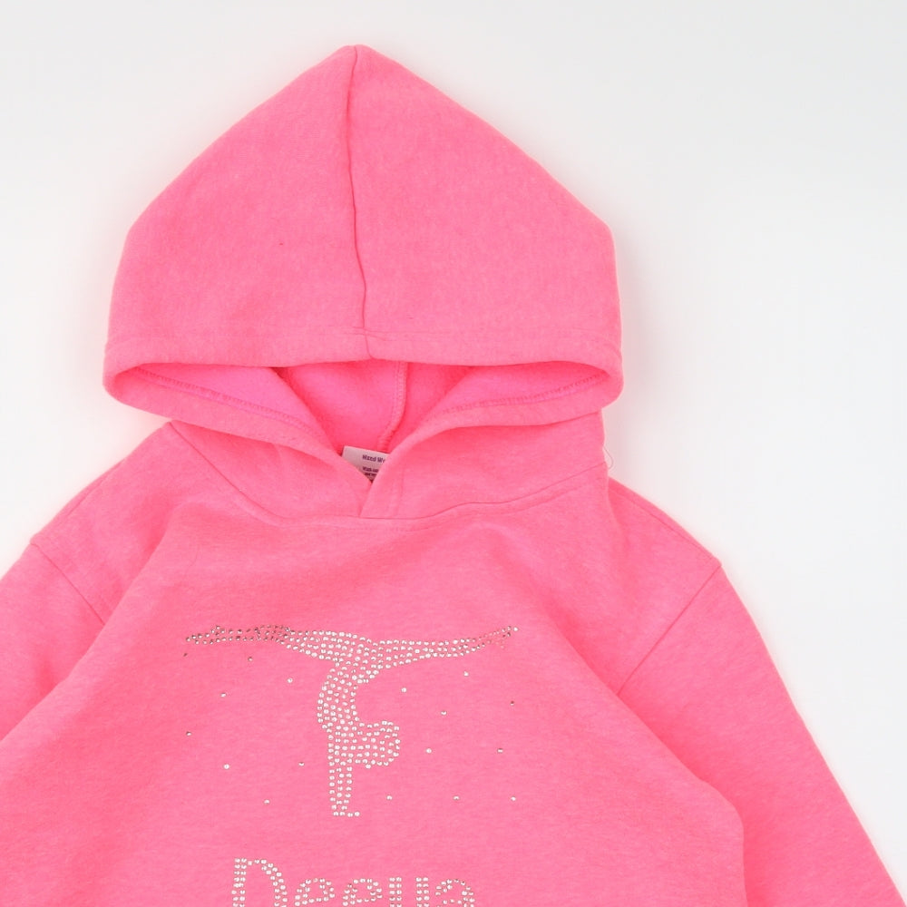 Varsany Girls Pink Houndstooth  Pullover Jumper Size 9-10 Years