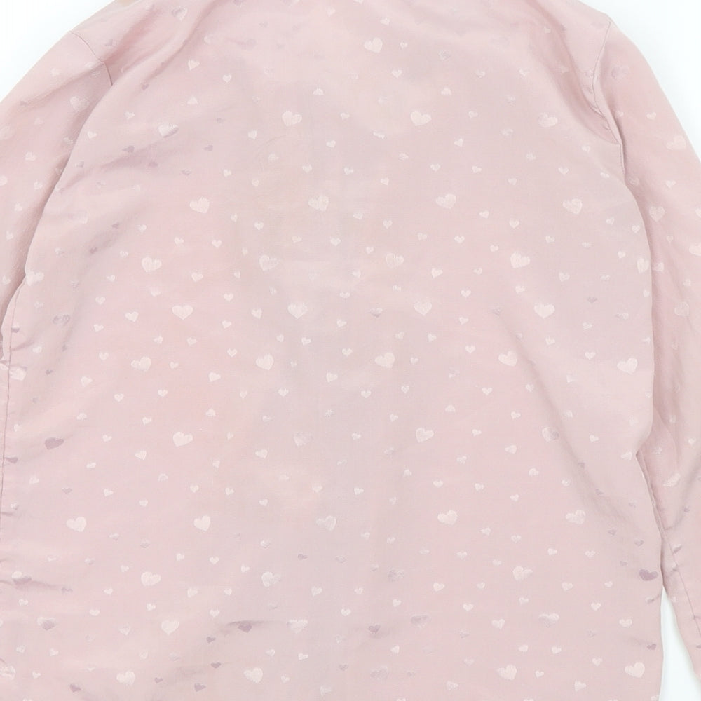 River Island Girls Pink Colourblock  Top Pyjama Top Size 9 Years  - Frill Detail