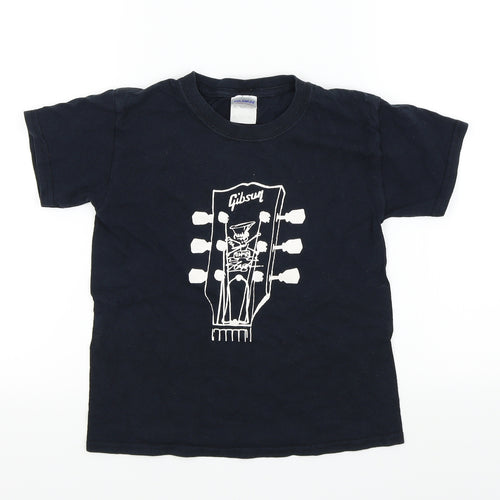 Gildan Boys Blue Houndstooth  Basic T-Shirt Size 7 Years
