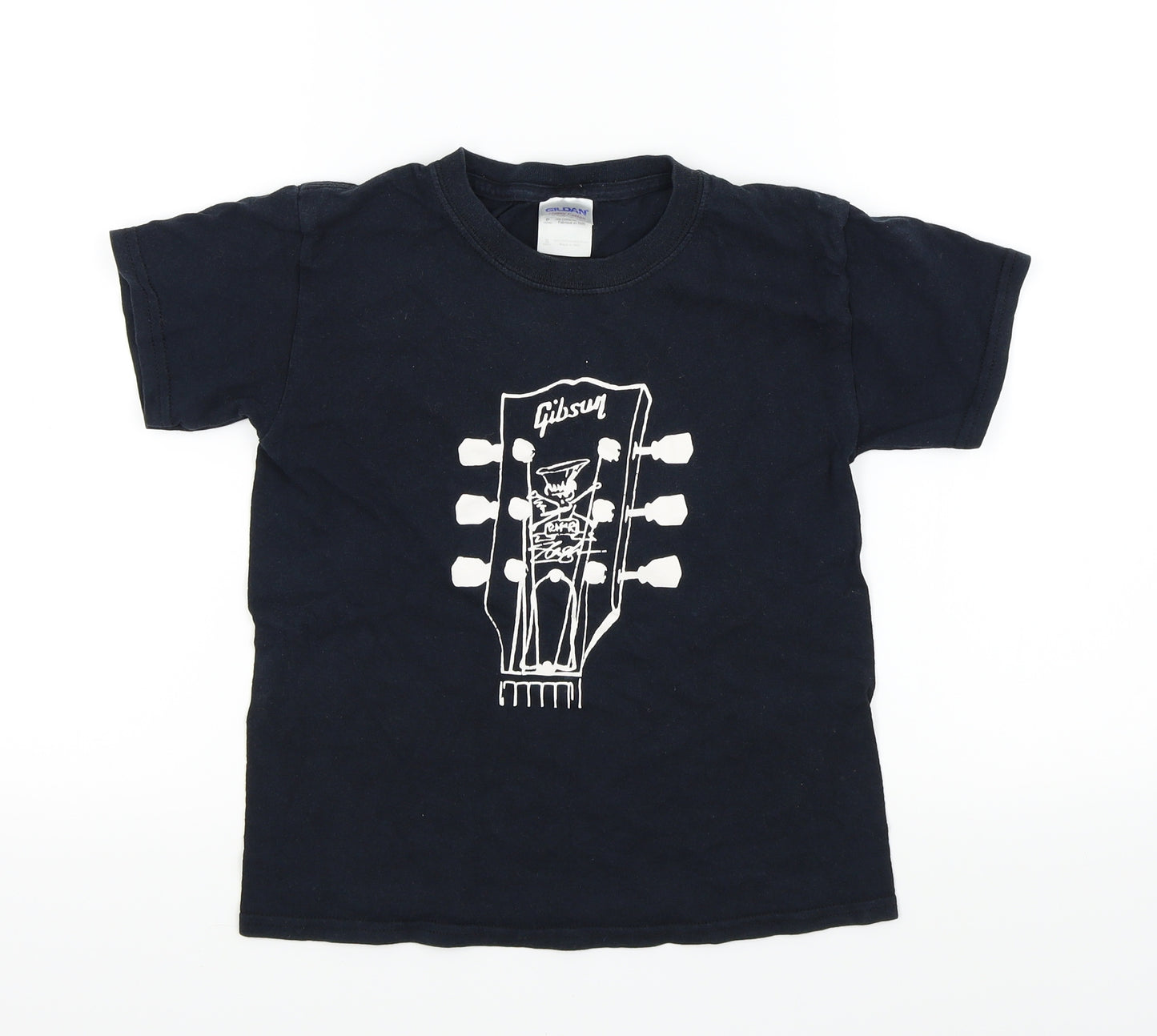 Gildan Boys Blue Houndstooth  Basic T-Shirt Size 7 Years
