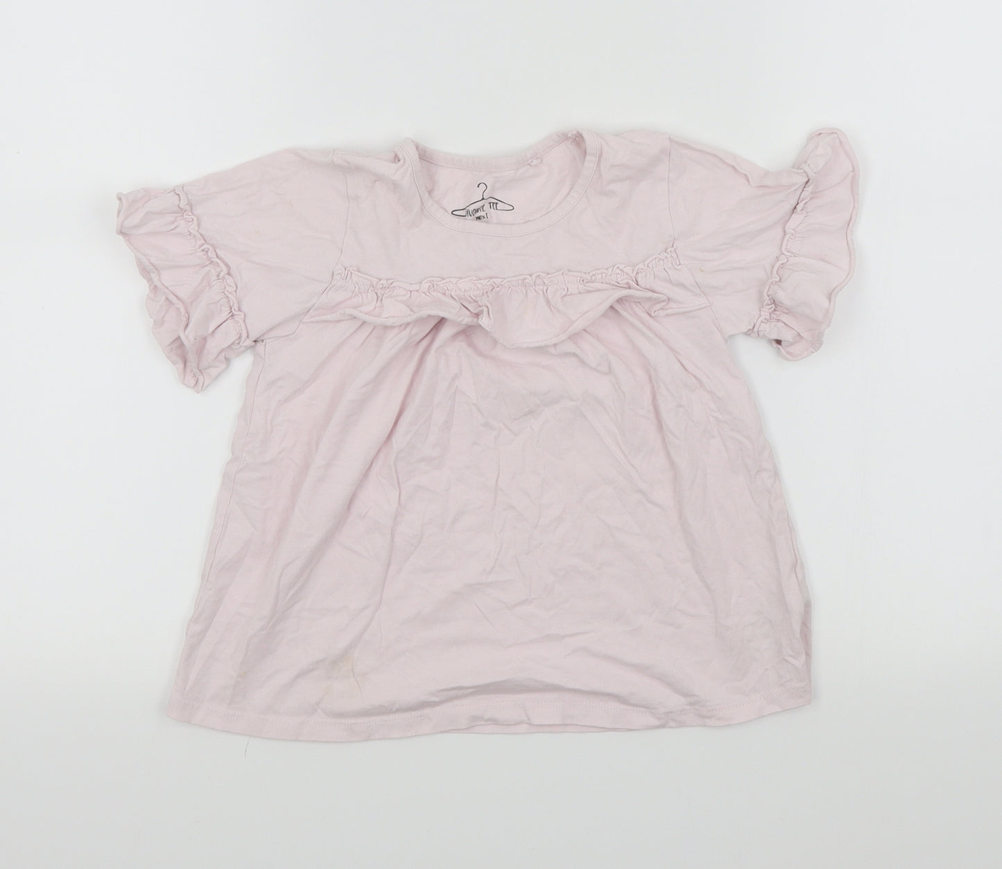 NEXT Girls Pink   Basic T-Shirt Size 8 Years  - Frill Detail