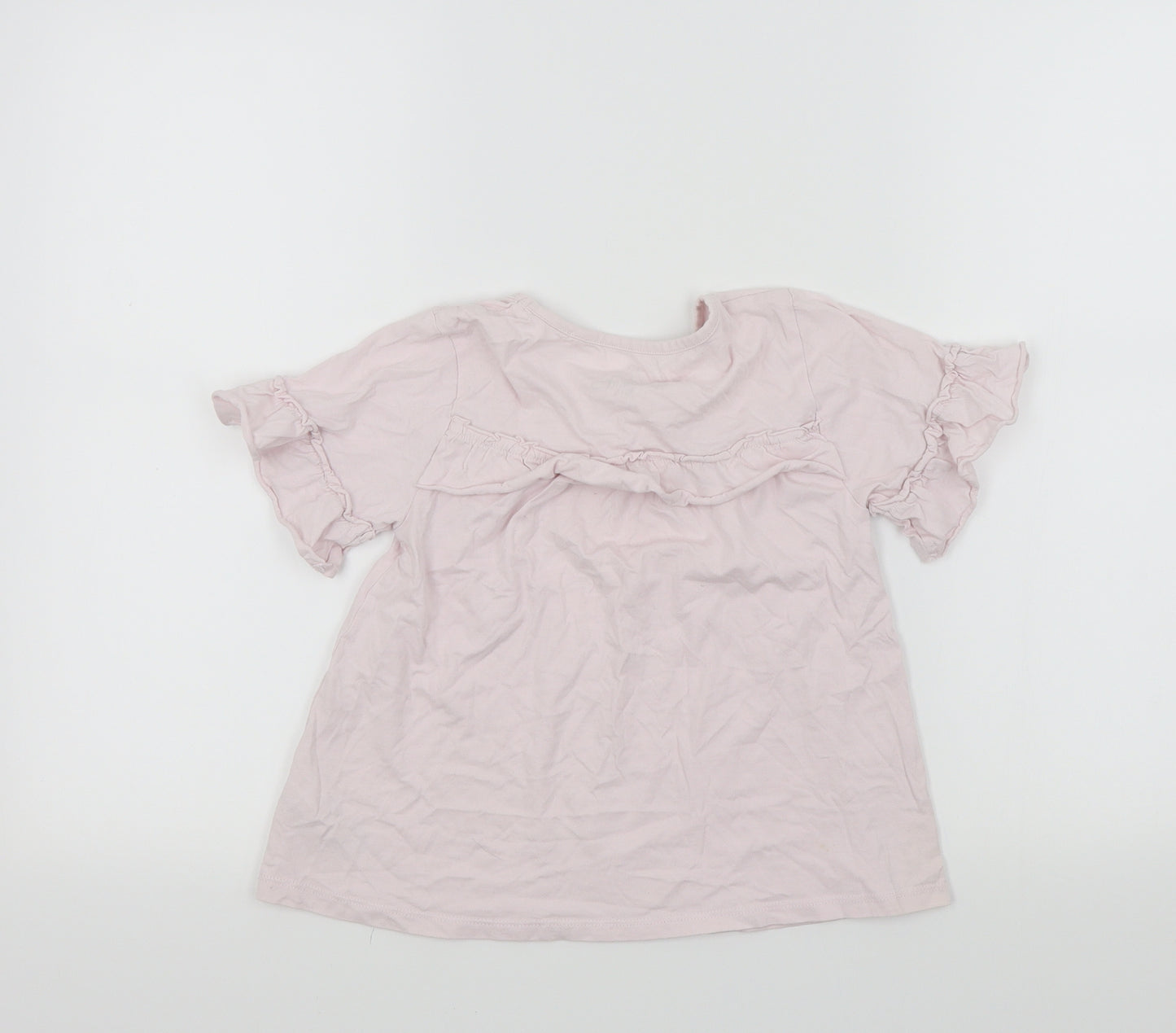 NEXT Girls Pink   Basic T-Shirt Size 8 Years  - Frill Detail