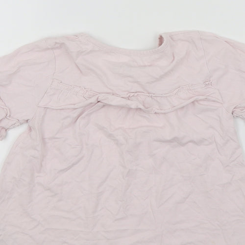 NEXT Girls Pink   Basic T-Shirt Size 8 Years  - Frill Detail