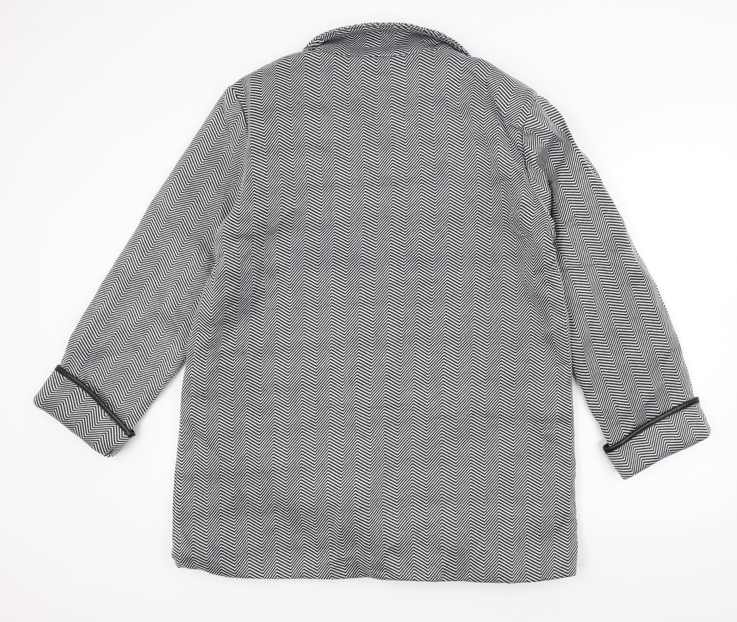 Anne De Lancay Womens Black Geometric  Jacket  Size 46