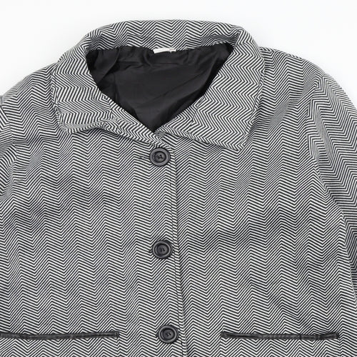 Anne De Lancay Womens Black Geometric  Jacket  Size 46