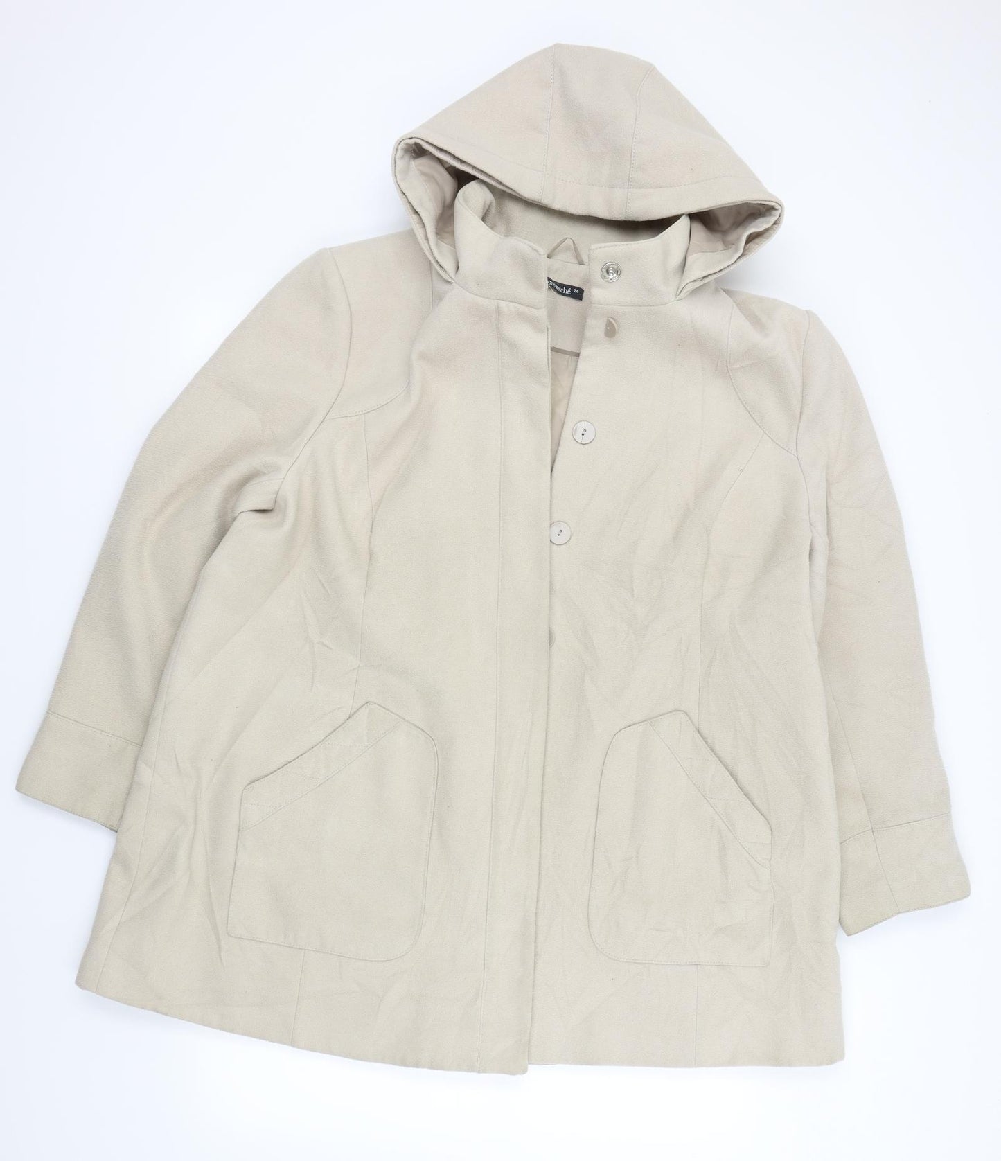 Bonmarché Womens Beige   Overcoat Coat Size 24