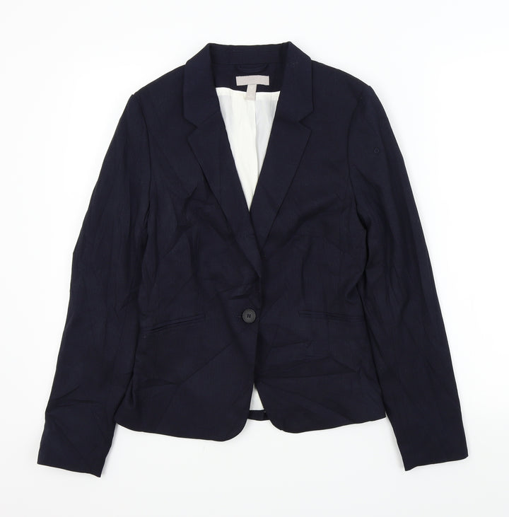 H&M Womens Blue Gilet Jacket Size 8