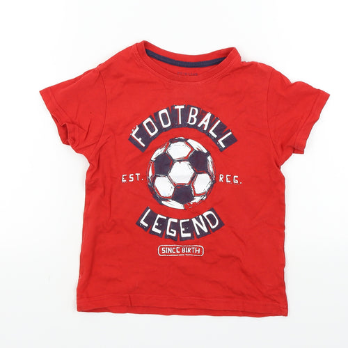 Primark  Boys Red   Basic T-Shirt Size 4-5 Years