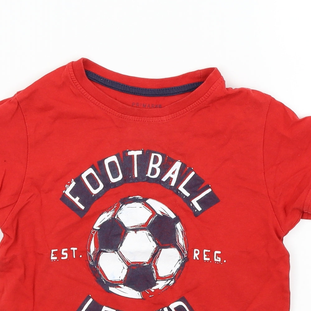 Primark  Boys Red   Basic T-Shirt Size 4-5 Years