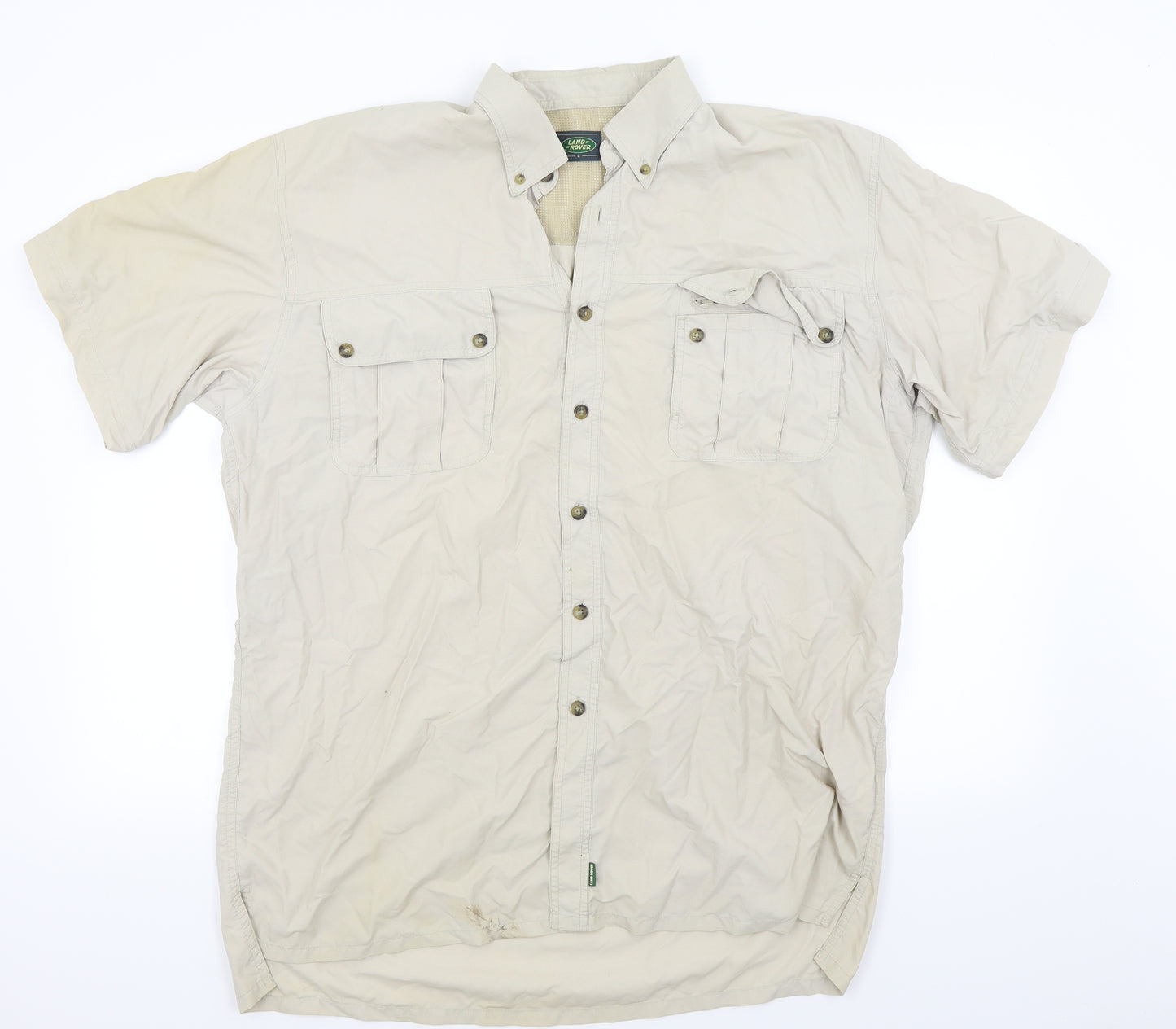 Land Rover  Mens Beige    Button-Up Size L