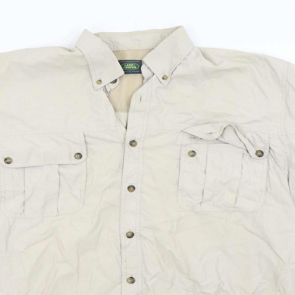 Land Rover  Mens Beige    Button-Up Size L