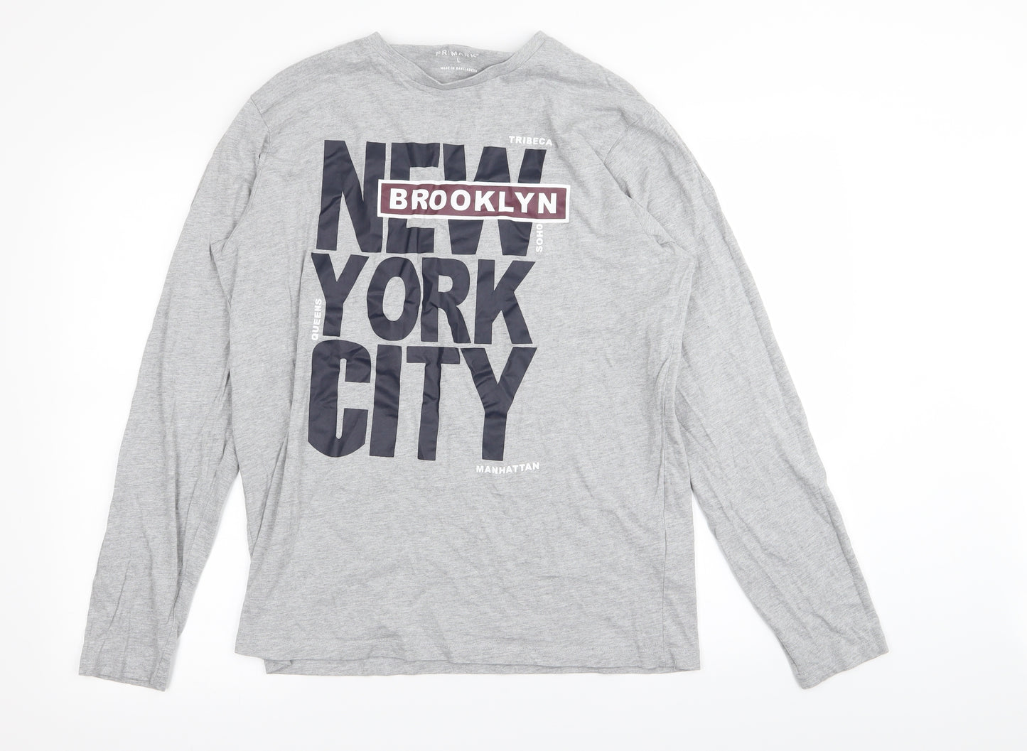 Primark Mens Grey    T-Shirt Size L