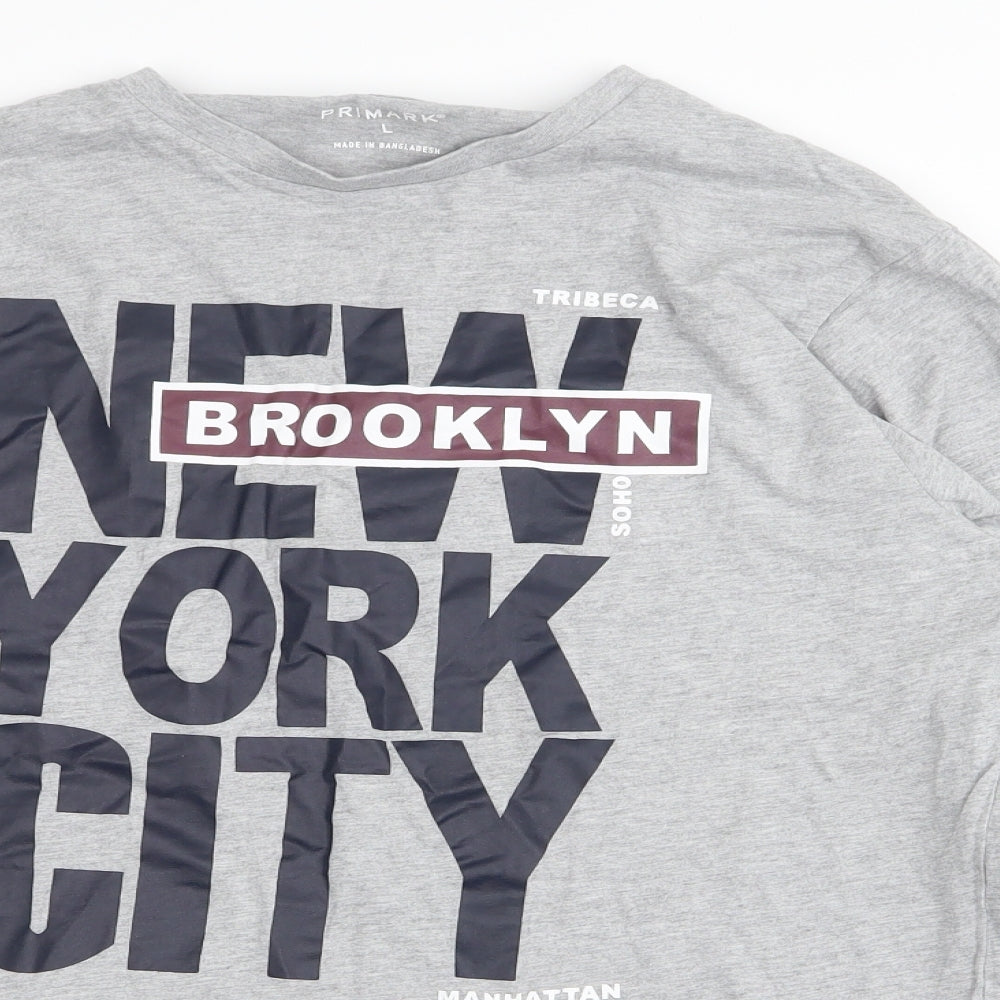 Primark Mens Grey    T-Shirt Size L