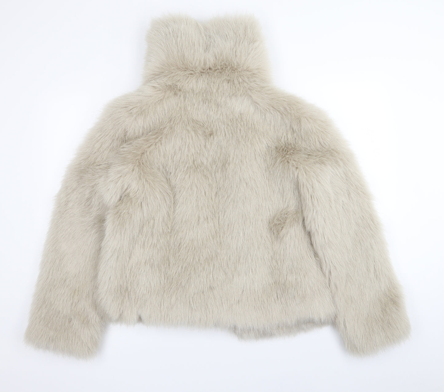 Gharani Strok Womens Ivory   Jacket Coat Size 10  - fur coat