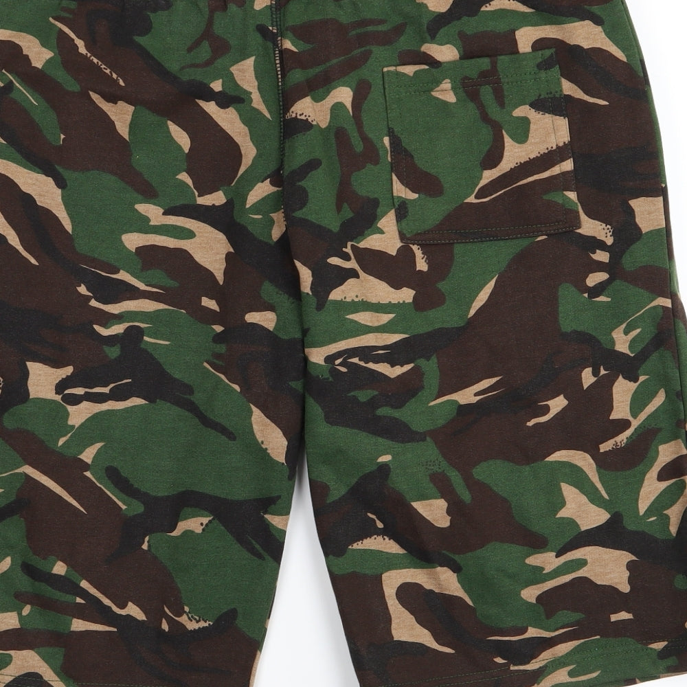 amir Mens Green Camouflage  Sweat Shorts Size XL