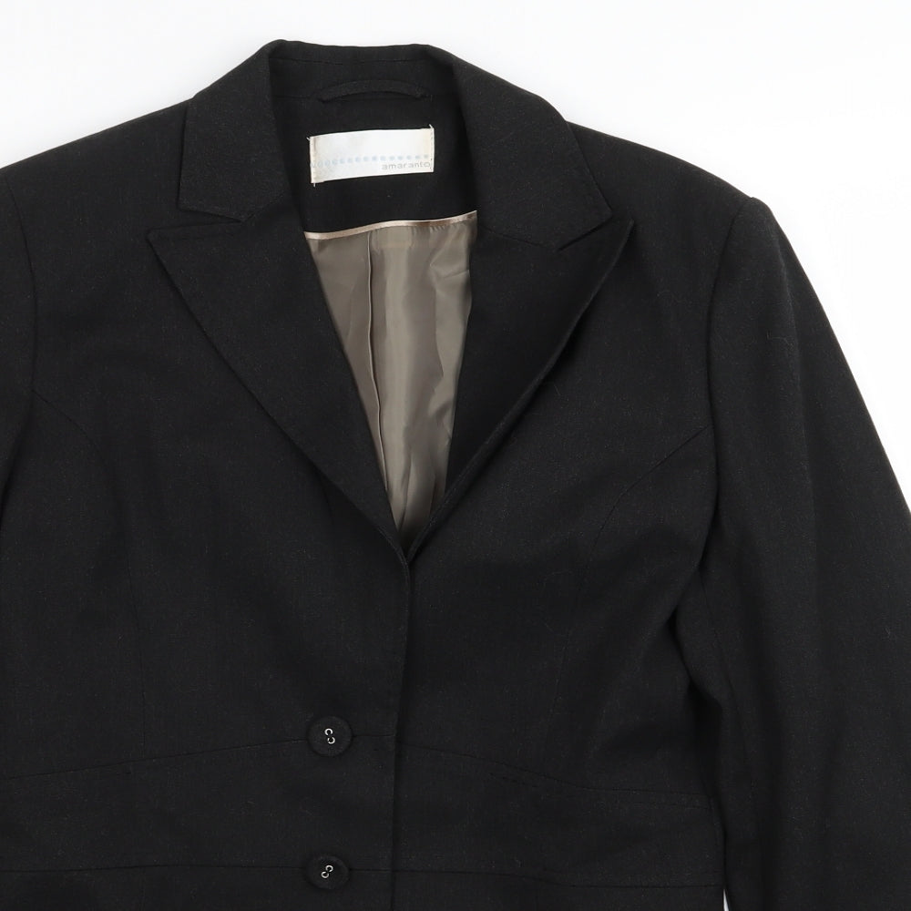 AMARANTO Womens Black   Jacket Blazer Size 10