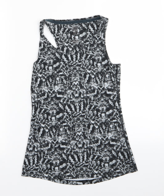 Front view of F&F women’s multicoloured geometric basic tank, size UK 8