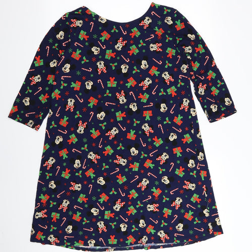 Asda George Womens Blue   T-Shirt Dress  Size 12  - Christmas Minnie Mouse
