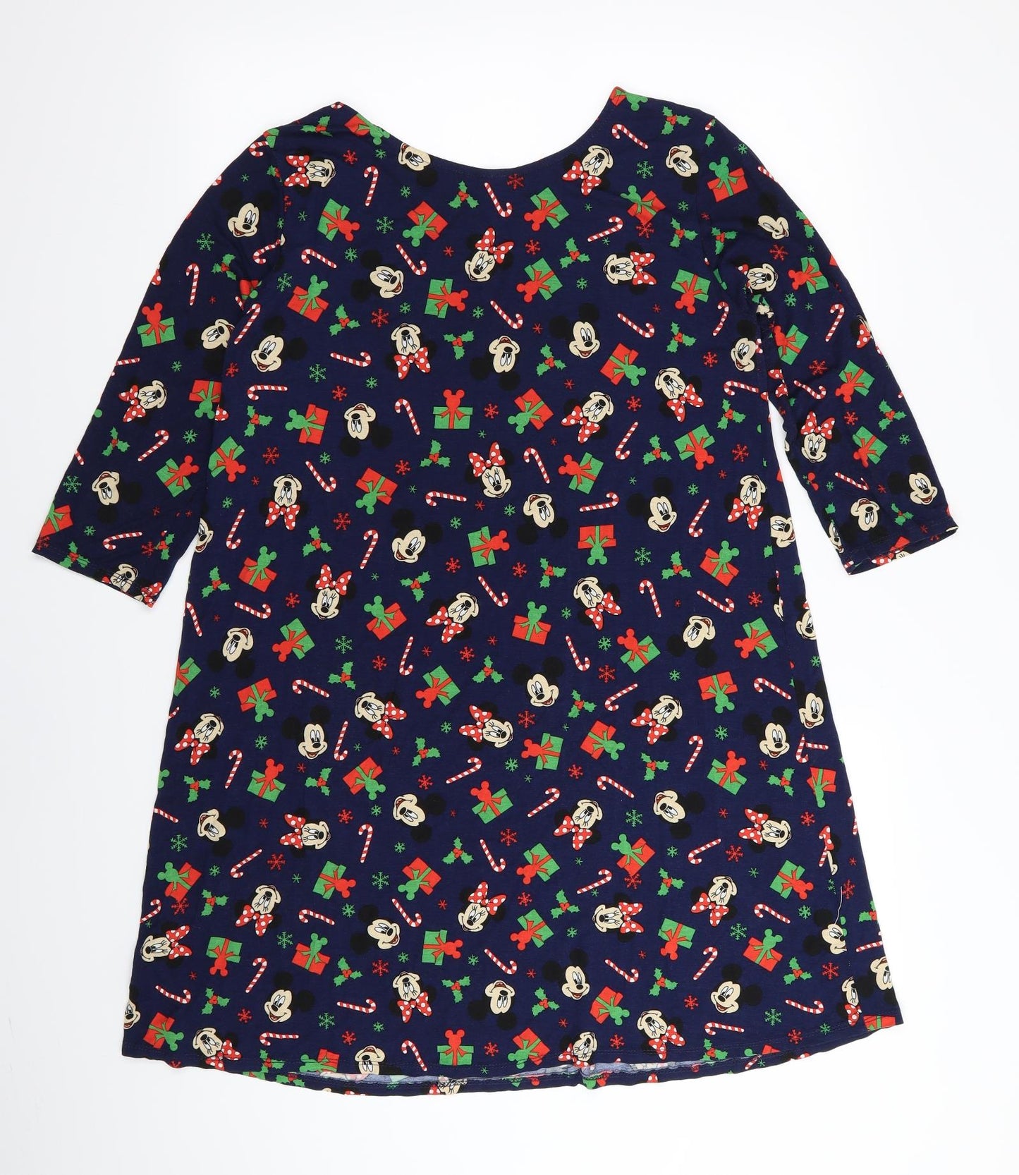 Asda George Womens Blue   T-Shirt Dress  Size 12  - Christmas Minnie Mouse