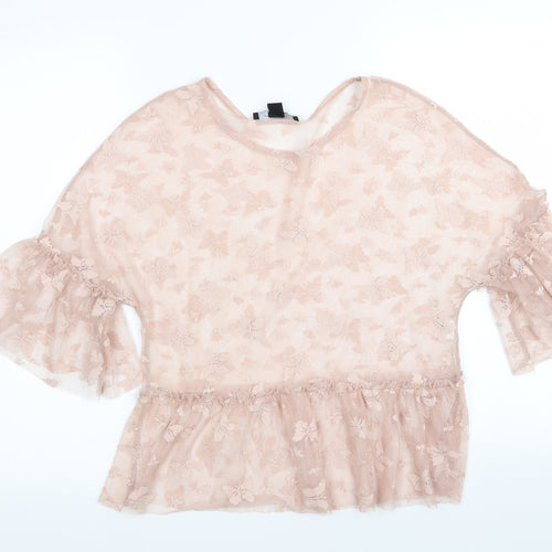Primark Womens Pink Floral  Basic Blouse Size 8